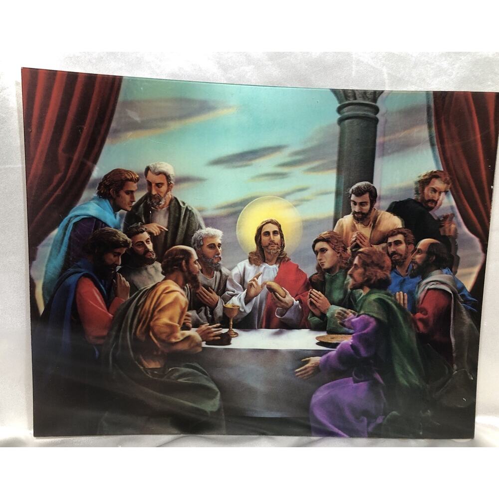 Jesus Last Supper 12 Diciples Picture 3D Japan Toppan 13.5 x 10.5 **No Frame**